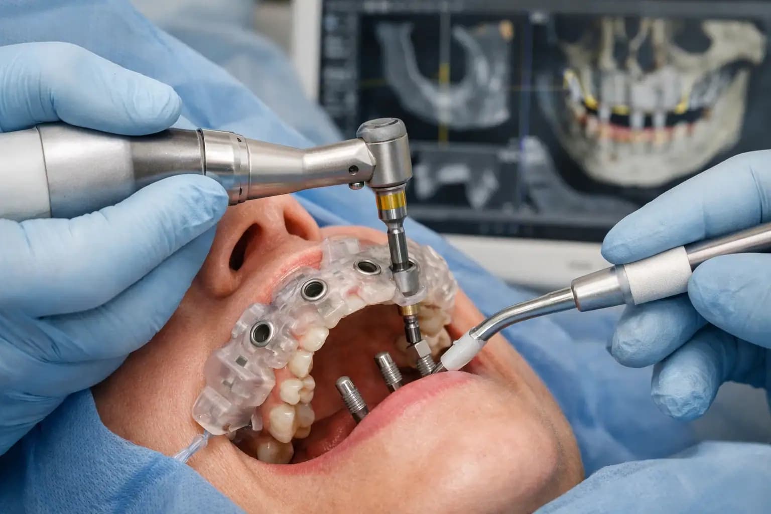 Guided implant placement using a surgical template